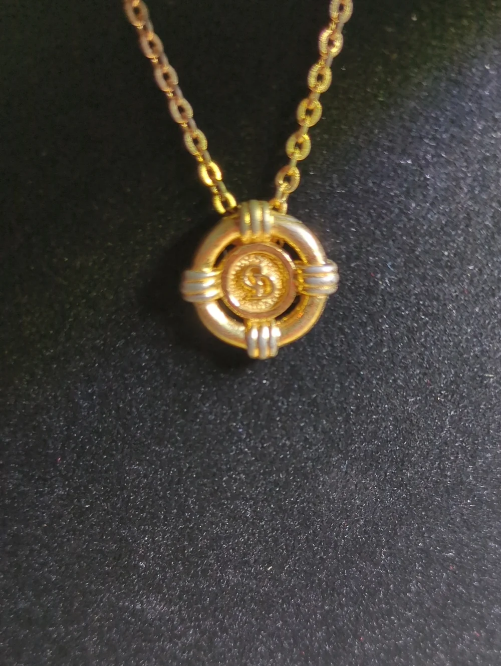 Vintage Christian Dior Dior Gold-Tone Floral Medallion Necklace NOW ONLY $155